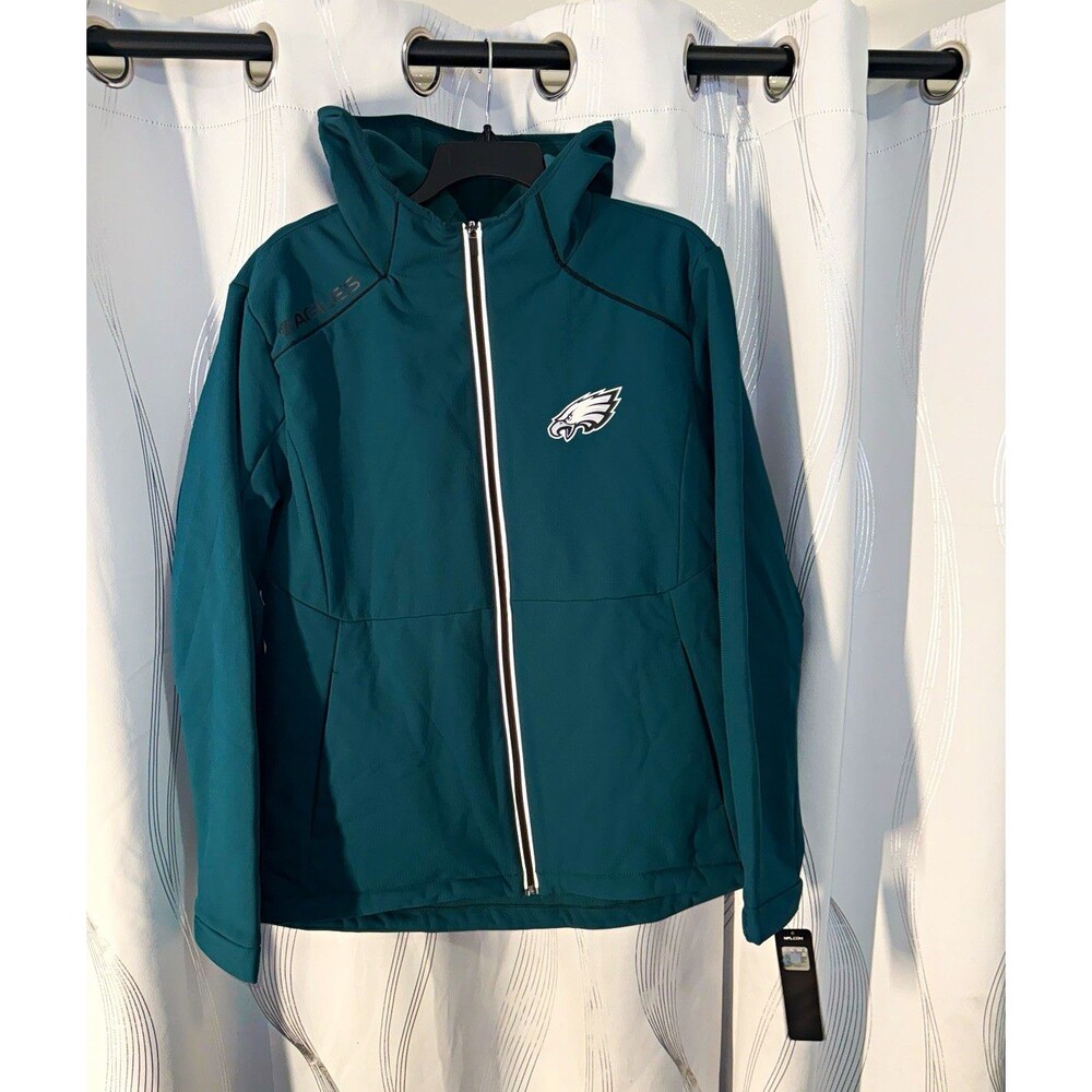 NFL Philadelphia Eagles NFL Football Full Zip Hooded Jacket Green Size M